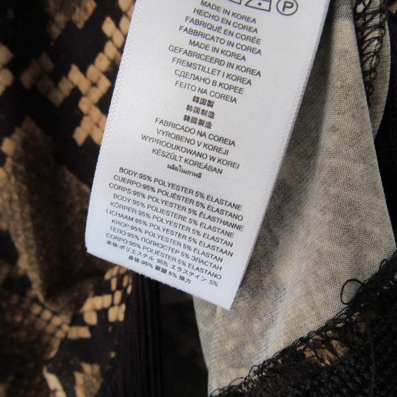 Michael Kors Tokara Snakeskin Top Sleeveless Blouse Size Small Fringe Hem Brown - Picture 8 of 8